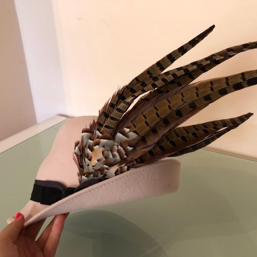 Chanel hat with feather